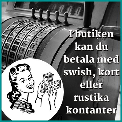 Betalning med kort eller via swish.